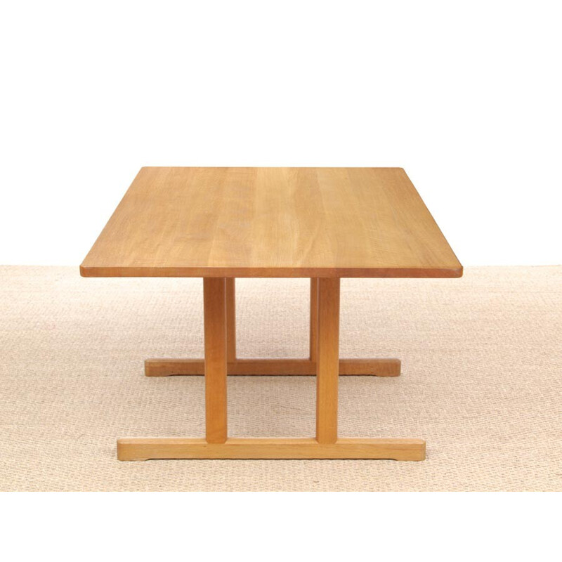 Scandinavian solid oak dining table by Borge Mogensen - 1970s