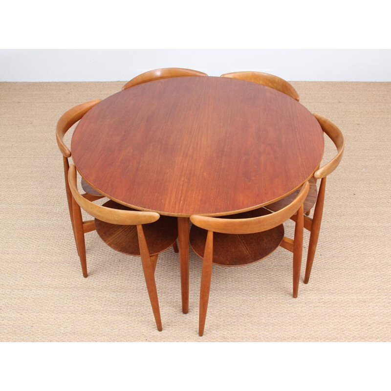 Ensemble à repas vintage en bois  d'Hans Wegner pour Fritz Hansen - 1950