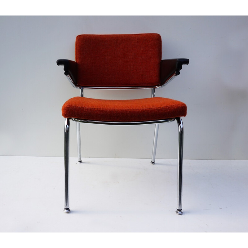 Set of 6 vintage orange armchairs by A.R. Cordemeijer for Gispen - 1960s