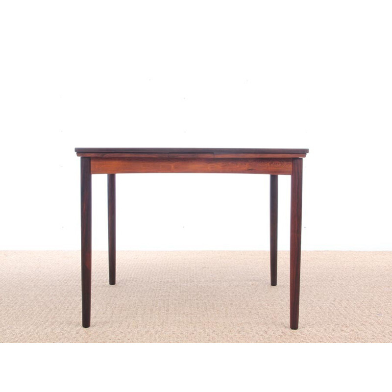 Vintage Scandinavian square table in rosewood with extensions and reversible tray - 1960s