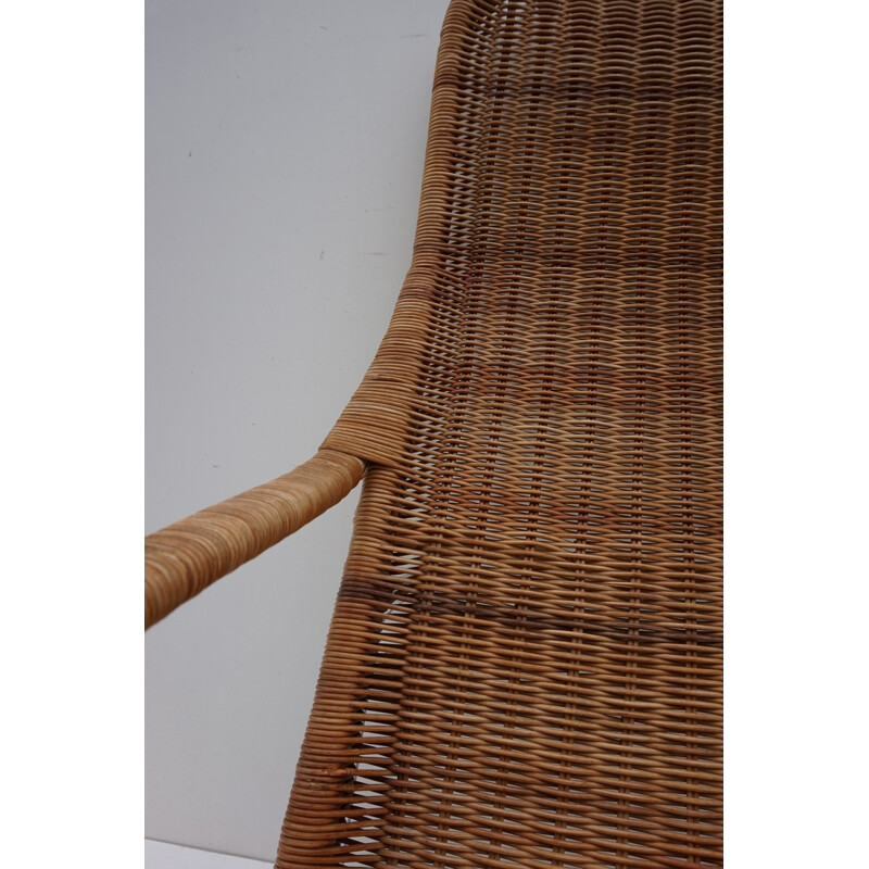 Vintage Rattan Lounge Chair by Dirk van Sliedregt for Jonkers  - 1960s