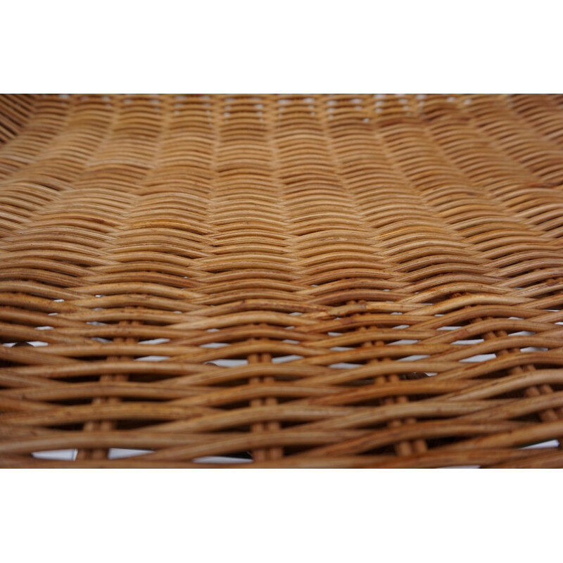 Vintage Rattan Lounge Chair by Dirk van Sliedregt for Jonkers  - 1960s