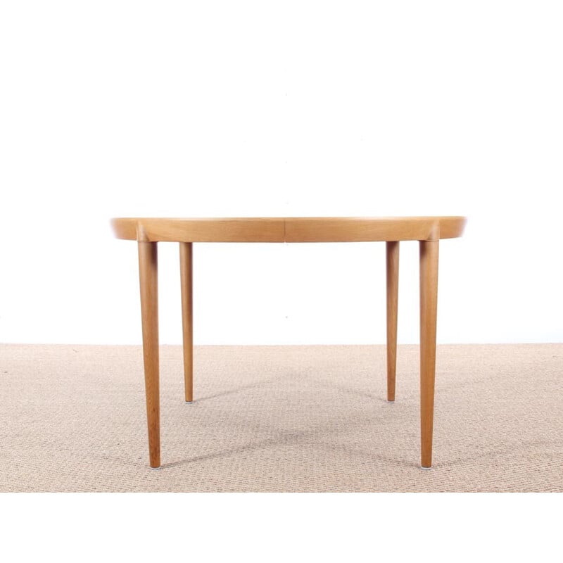 Vintage oak dining table by Erik Riisager-Hansen - 1970s