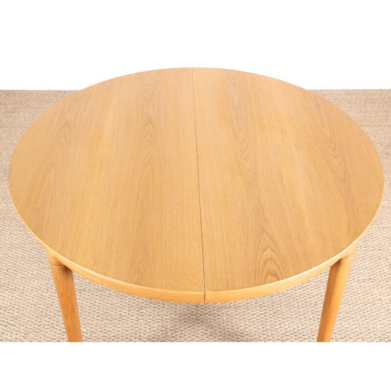 Vintage oak dining table by Erik Riisager-Hansen - 1970s