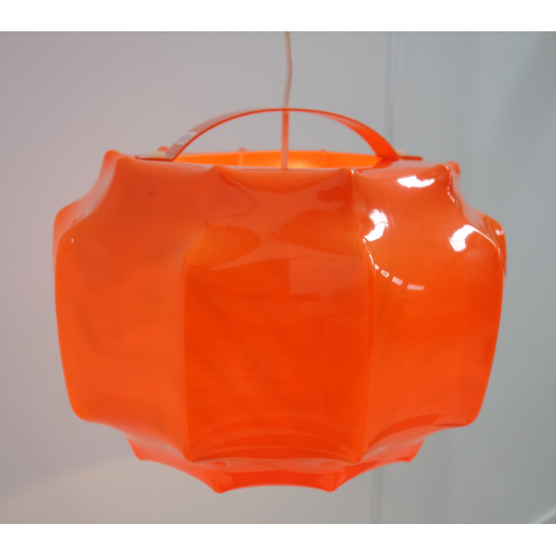 Orange Ilka Plast cocoon ceiling lamp - 1970s