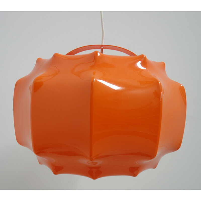 Orange Ilka Plast cocoon ceiling lamp - 1970s