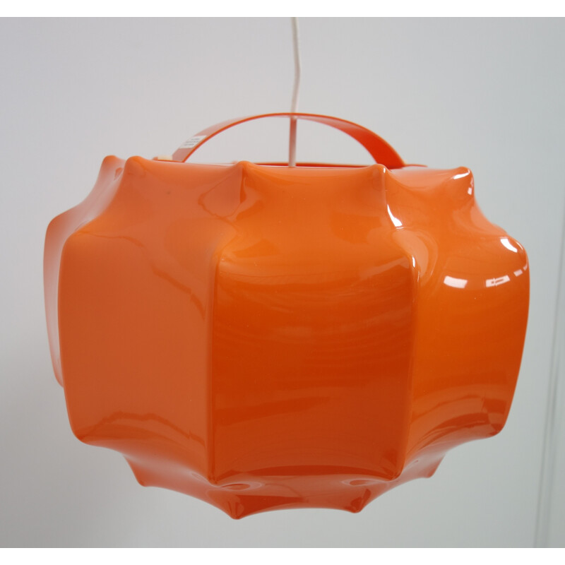 Orange Ilka Plast cocoon ceiling lamp - 1970s