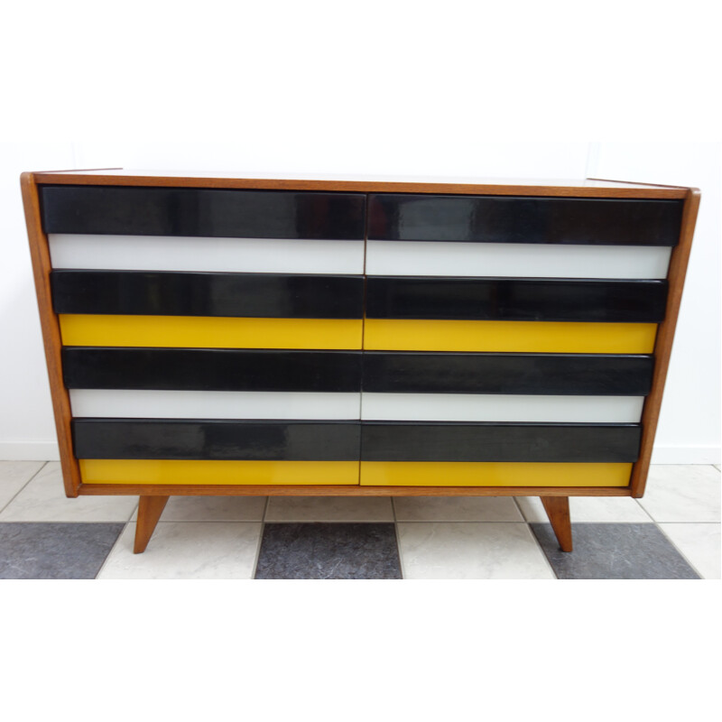 Vintage yellow "U450" chest of drawers by Jiri Jiroutek - 1960s