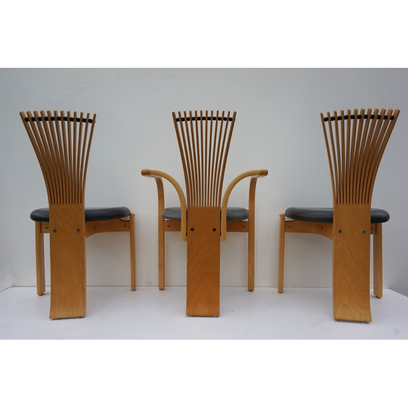 Suite de 5 chaises Totem scandinave par Torstein Nilsen pour Westnofa - 1980