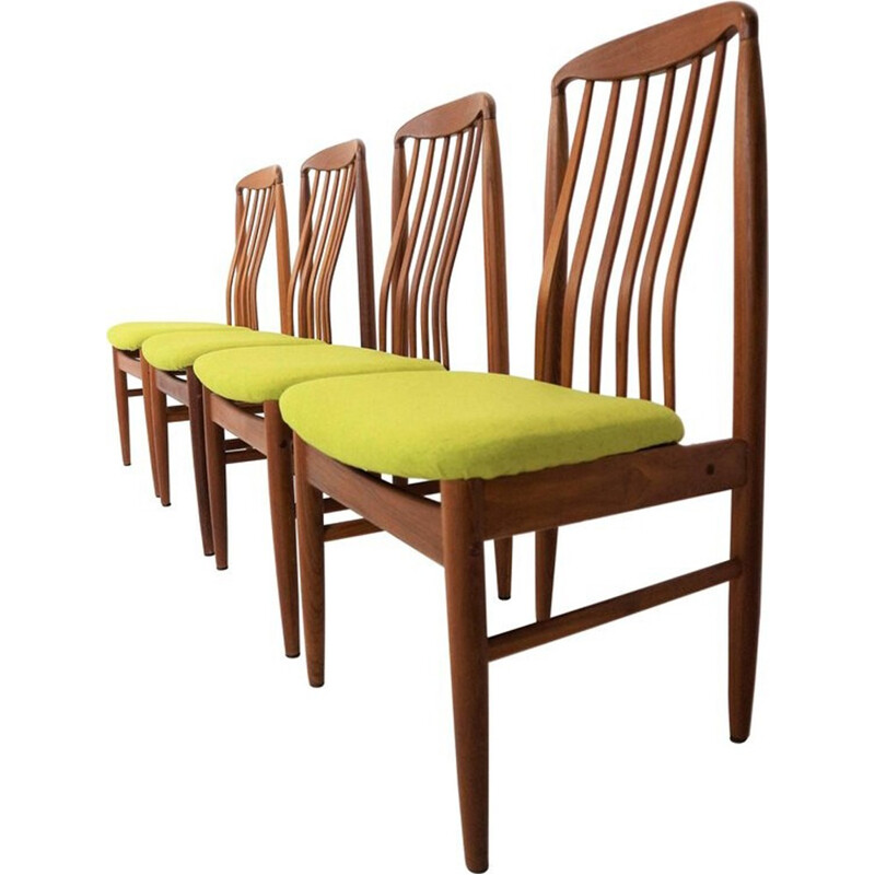 Set of 4 Vintage Danish Teak Dining Chairs by Benny Linden - 1970s
