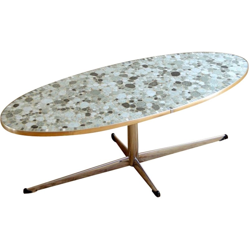 Mid-century oval coffee table in ceramics - 1960s