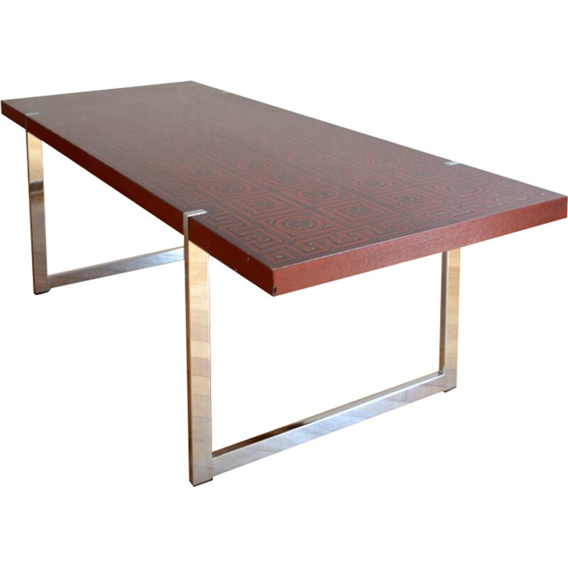 Table basse vintage en bois rectangulaire, 1970