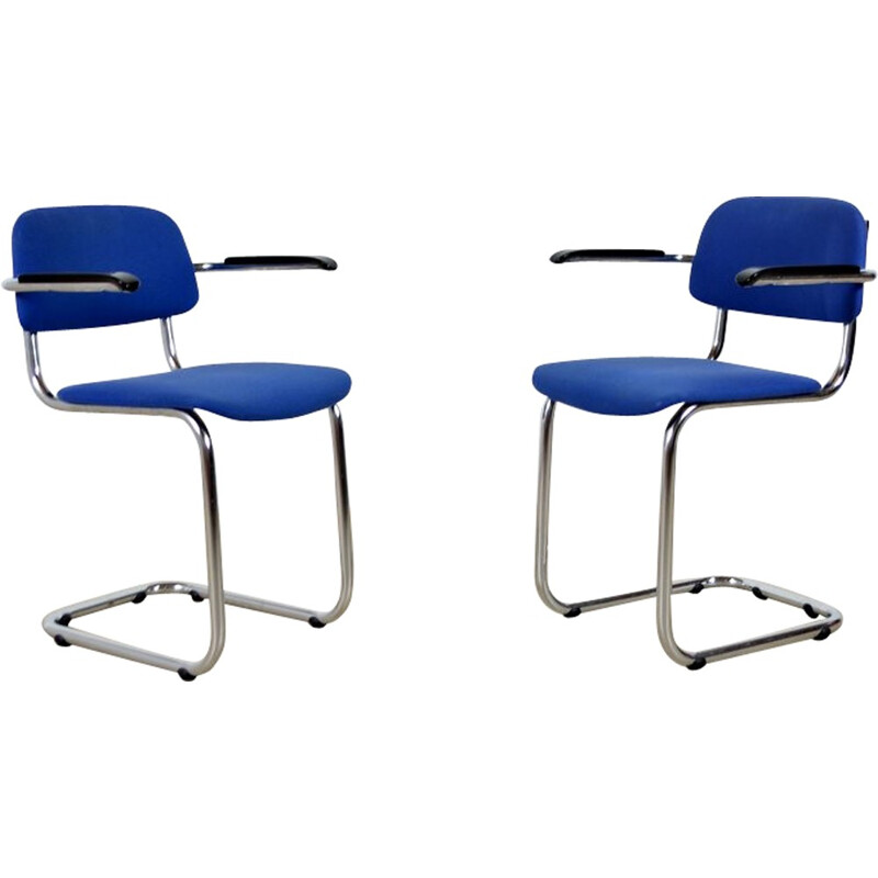 Mid-century bright blue Kembo chair by Gispen - 1950s