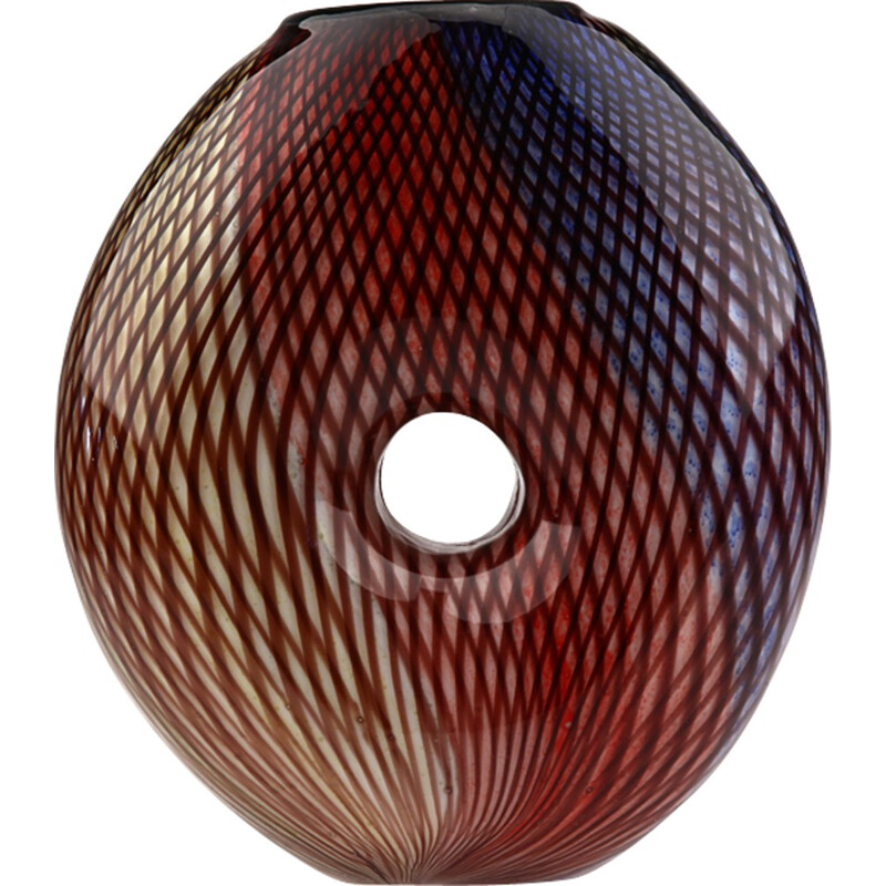 Mehrfarbige Vintage-Vase aus Muranoglas , 1970