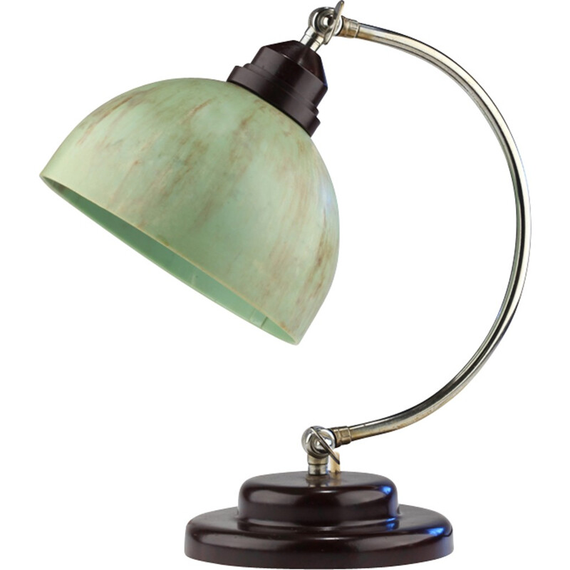 Vintage desk lamp in green bakelite, 1930