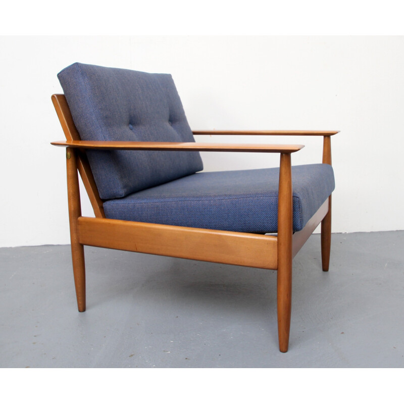 Blue scandinavian Armchair vintage - 1960s