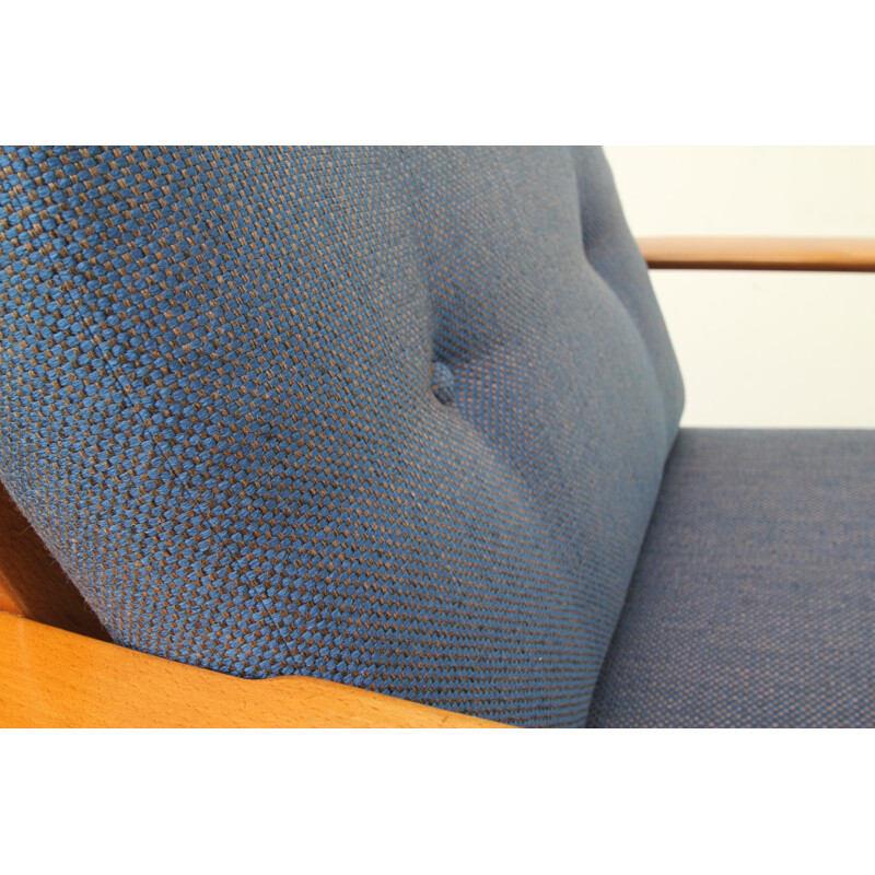 Blue scandinavian Armchair vintage - 1960s