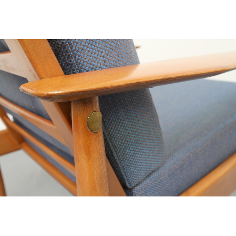 Blue scandinavian Armchair vintage - 1960s