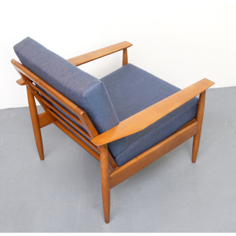 Blue scandinavian Armchair vintage - 1960s