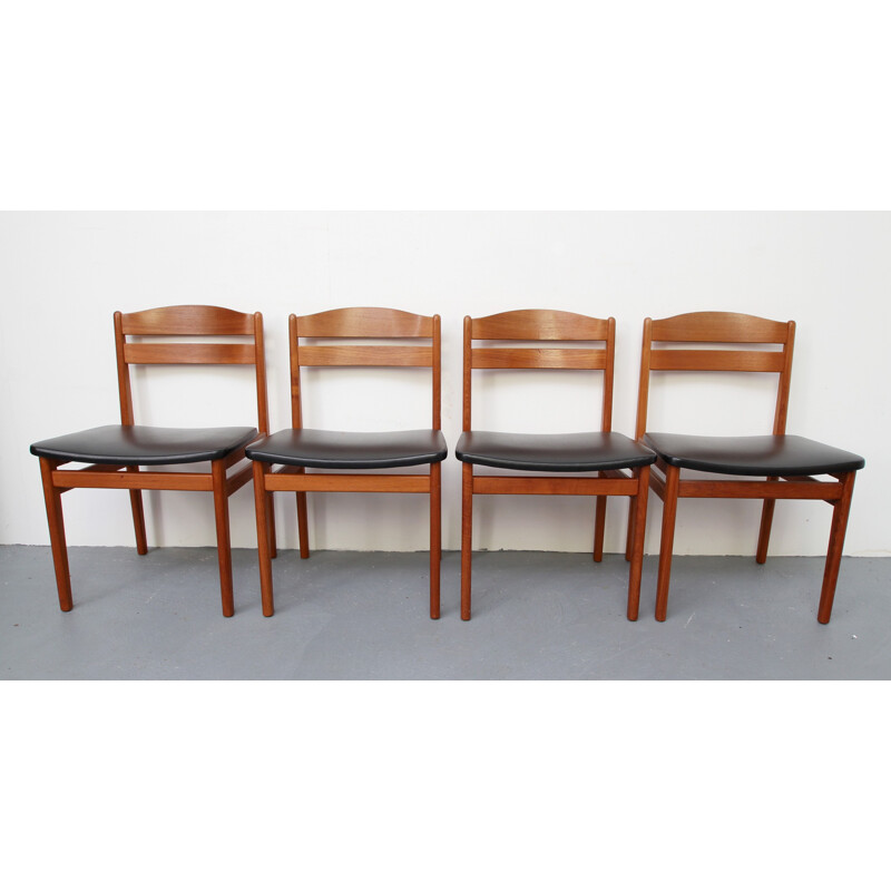 Set of 4 ding chairs teak - 1960s