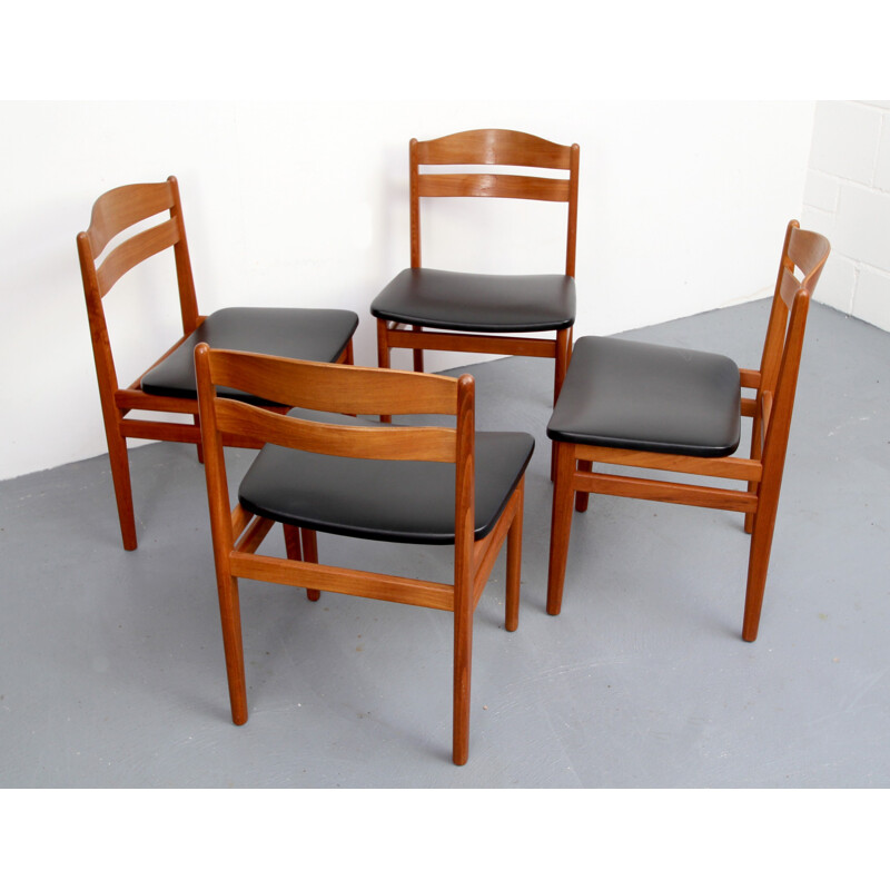 Set of 4 ding chairs teak - 1960s