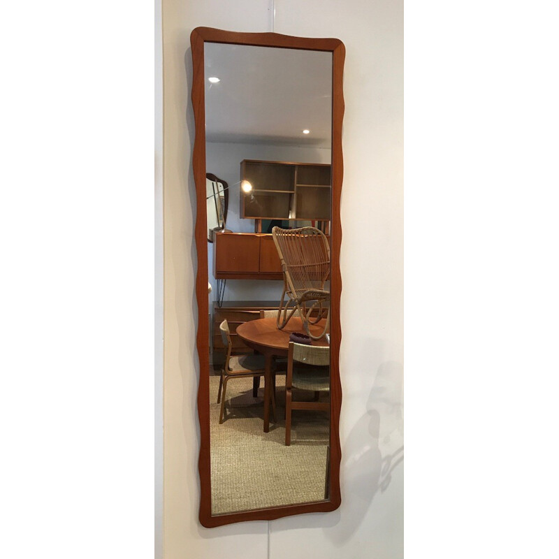 Large teak rectangular mirror - 1960s