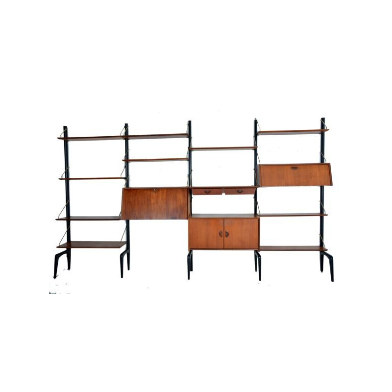 Desk- wall sytem with modular shelves by Louis Van Teeffelen - 1960s