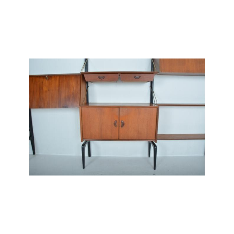 Desk- wall sytem with modular shelves by Louis Van Teeffelen - 1960s