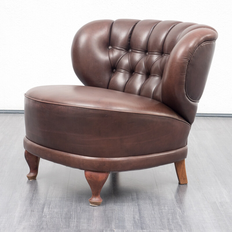 Brown vintage leather  club - 1950s