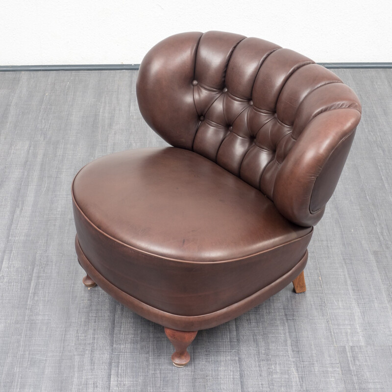 Brown vintage leather  club - 1950s