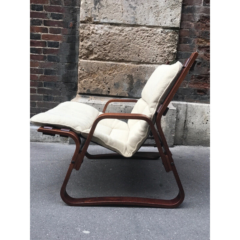 Paire de fauteuils vintage en wengé - 1970 