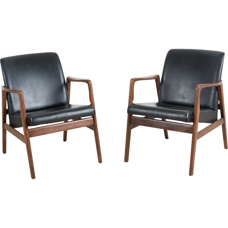 Pair of armchairs modular into chairs - 1950s