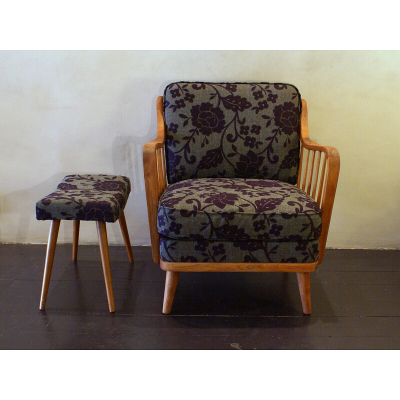 Lounge Chair & Footstool produced by Knoll Antimott - 1950s 