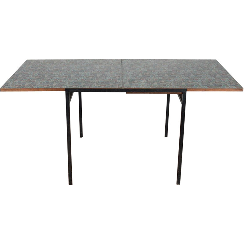 Extendable table by Pierre Guariche, top by Vieira Da Silva - 1960s