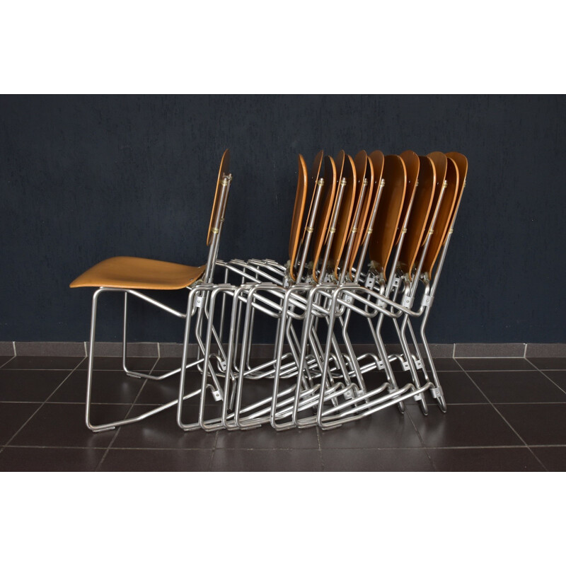 Suite de 4 chaises en contreplaqué d'Armin Wirth pour ALU Flex - 1950