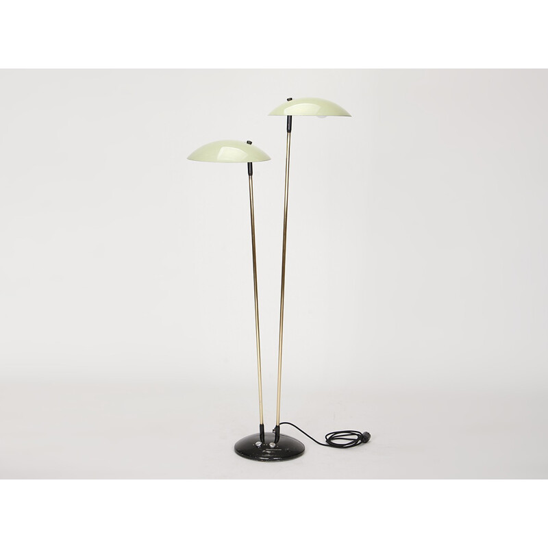 Vintage green floor lamp produced by Drukov - 1960s