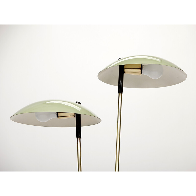 Vintage green floor lamp produced by Drukov - 1960s