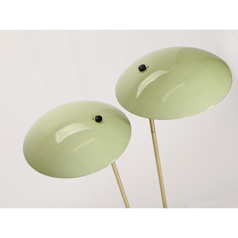 Vintage green floor lamp produced by Drukov - 1960s