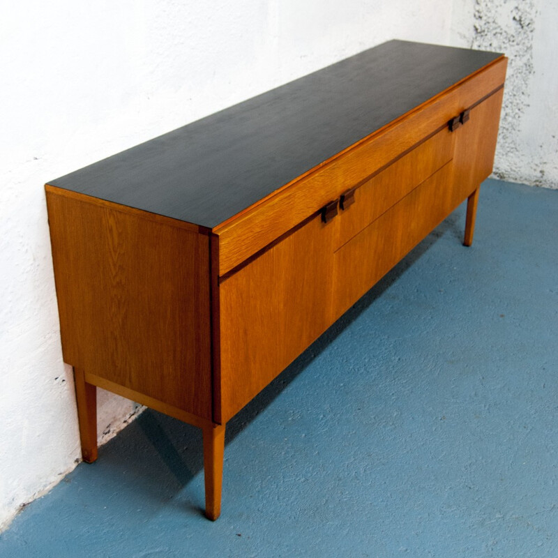 Vintage sideboard in clear teak produced by Nathan - 1960s