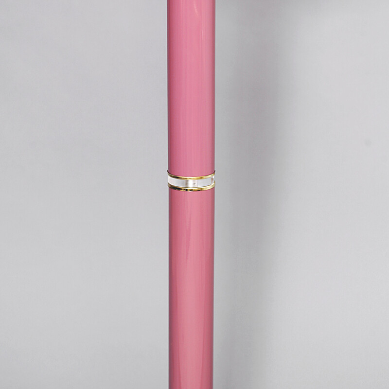 Vintage pink metal and lucite floor lamp by Chapman - 1970s