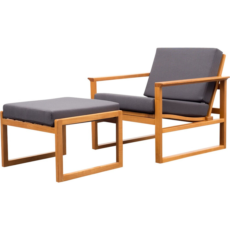 Vinatge armchair with footrest - 1950s