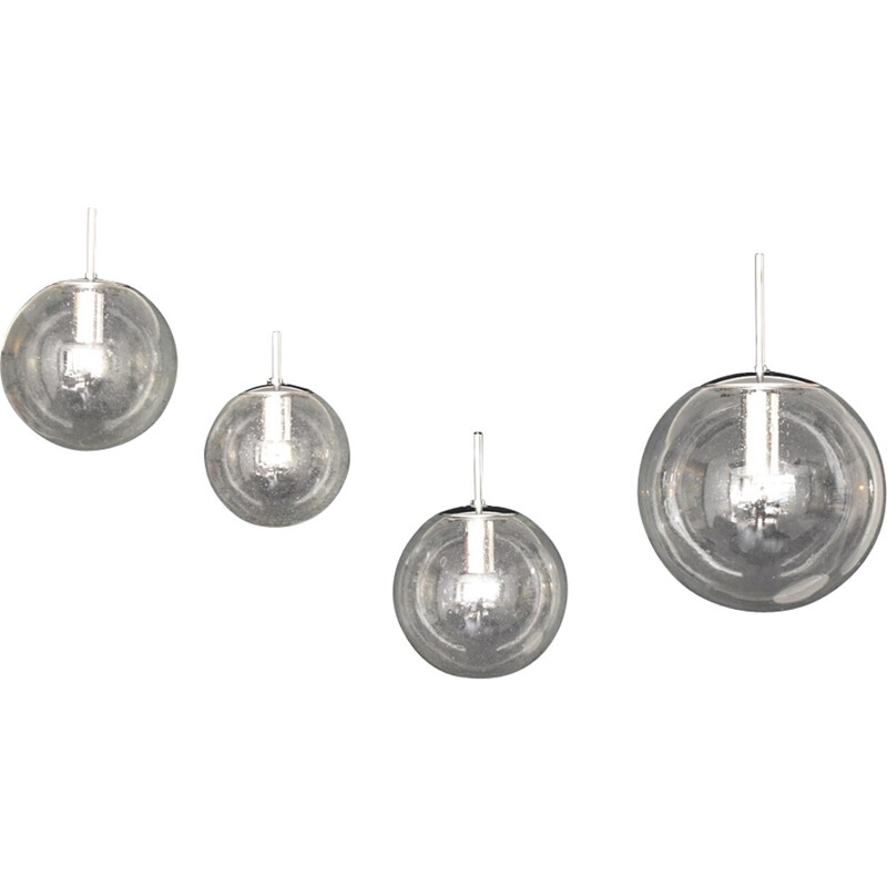 Set of 4 Glashütte Limburg pendant lamps - 1960s