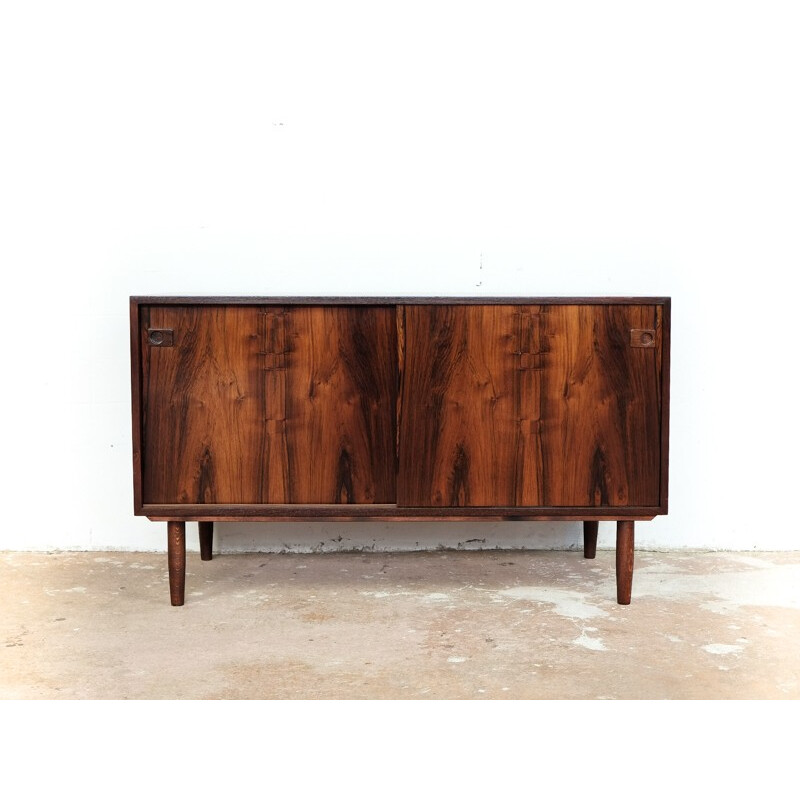 Small Danish cabinet with 2 sliding doors in rosewood - 1960s