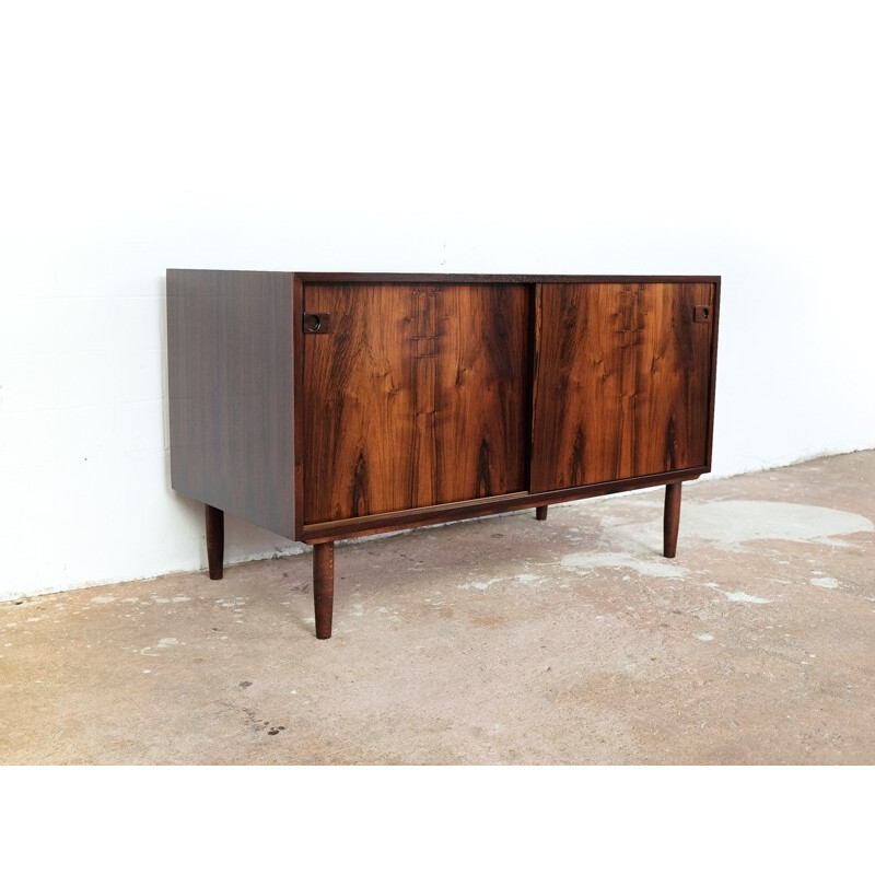 Small Danish cabinet with 2 sliding doors in rosewood - 1960s