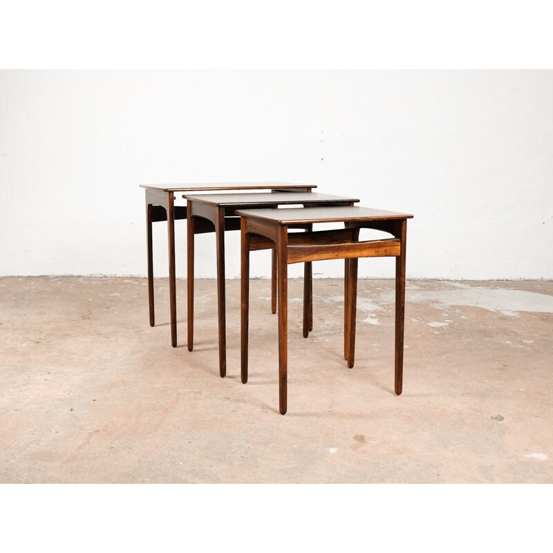 Set of 3 vintage nesting tables in rosewood - 1960s