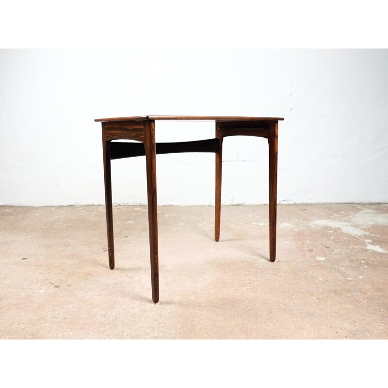 Set of 3 vintage nesting tables in rosewood - 1960s