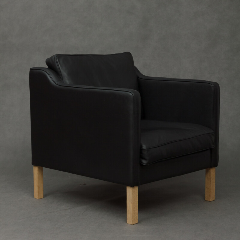 Vintage Black leather armchair - 1990s