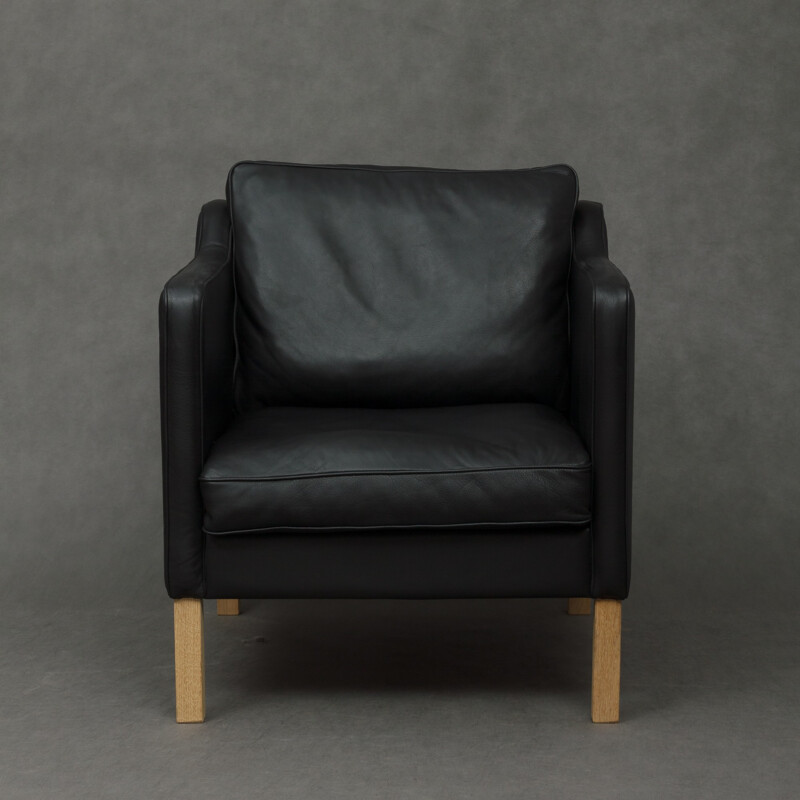 Fauteuil vintage en cuir noir - 1990