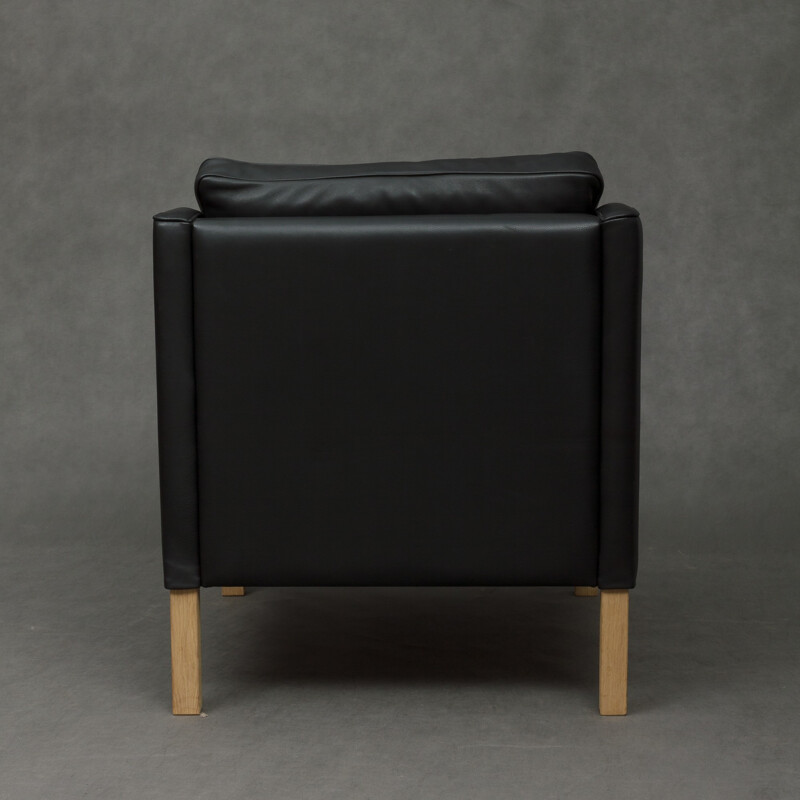 Vintage Black leather armchair - 1990s