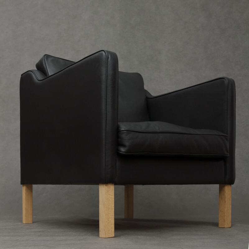 Fauteuil vintage en cuir noir - 1990